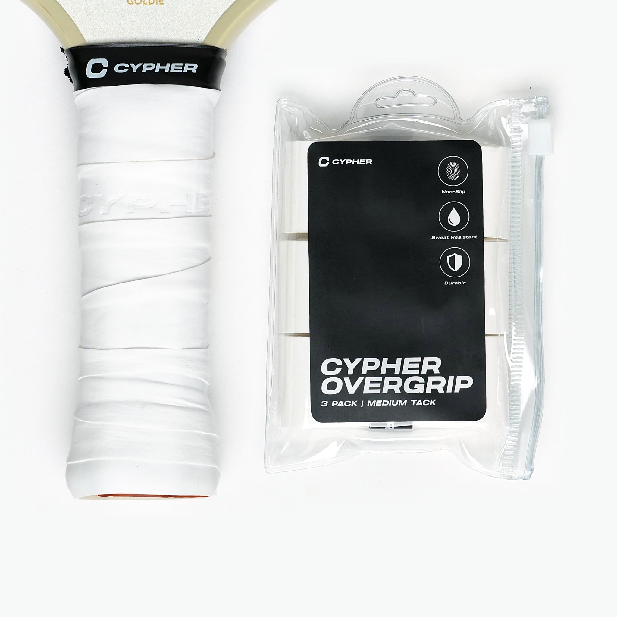 White Cypher Pickleball Overgrip